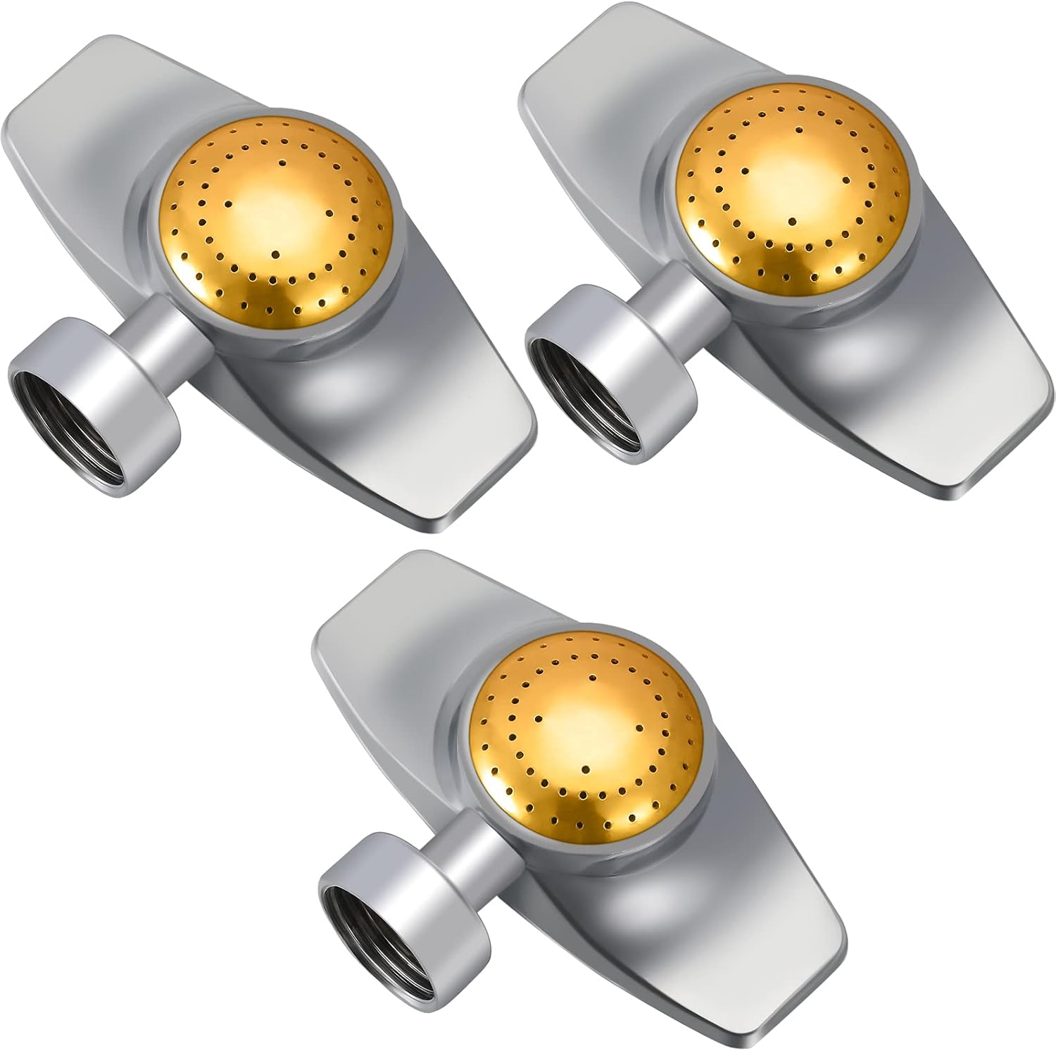 3 Pieces Metal Spot Sprinkler Circle Pattern 3/4 Inch Internal Thread Adjustable 360 Degree Square for Small Area Yard Lawn Garden Watering