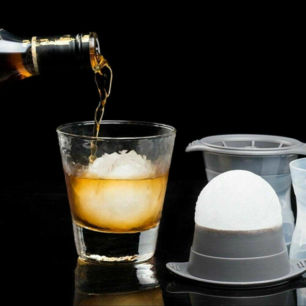 2pcs grey Silicone Ice Ball Mold Sphere Cube Maker Mould Jelly Whiskey Cocktail โ image 6