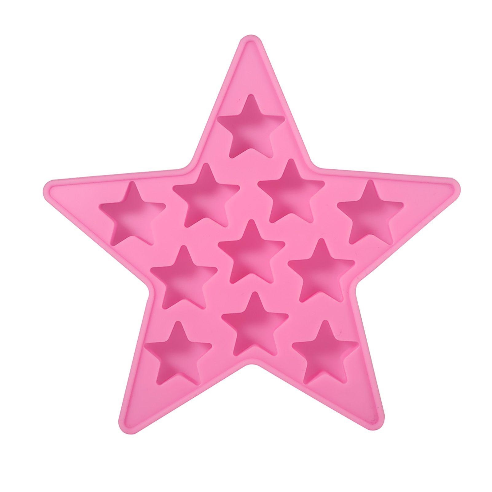 Five Star Shaped Cool Silicone Ice Cube Tray Freeze Mold Maker Tools for Club Bar Party (Pink)