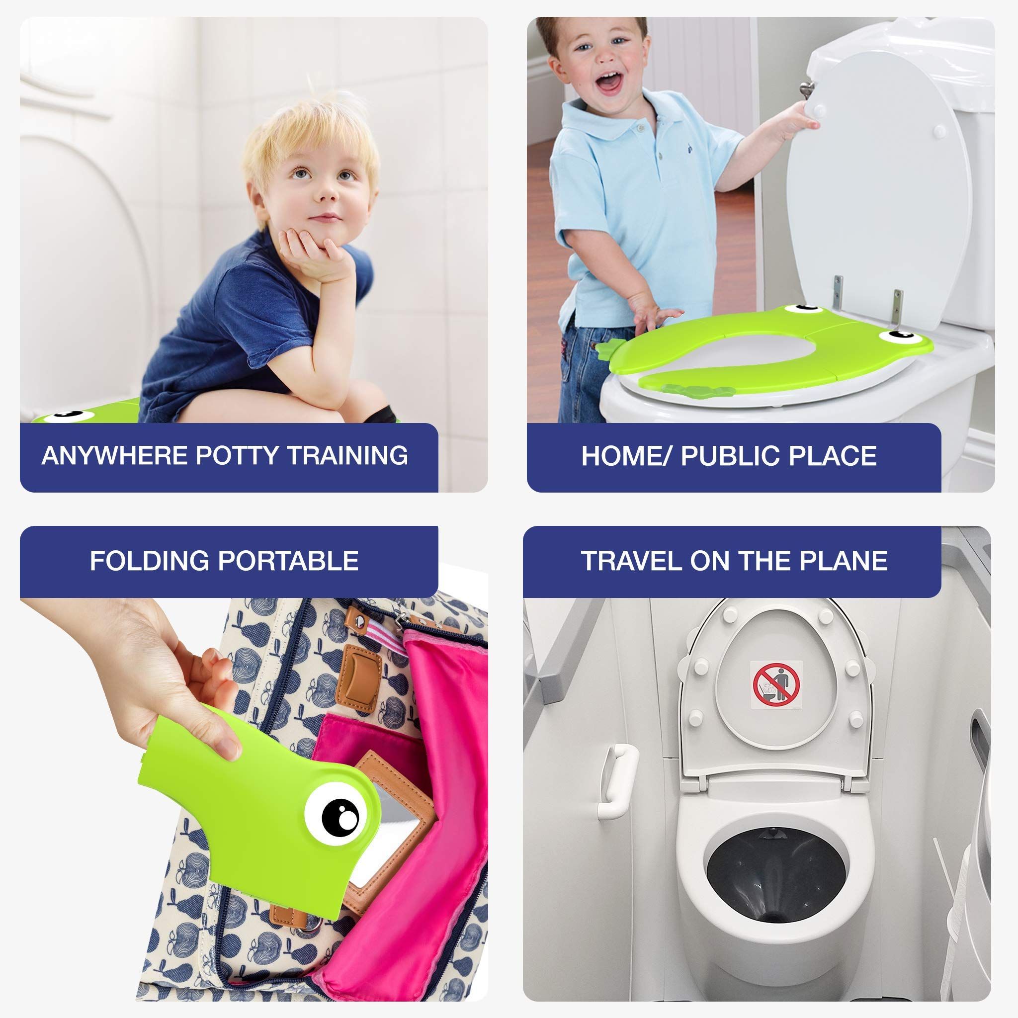 Portable Folding Large Non Slip Pads Potty Training Seat for Kids Boys & Girls, Foldable Toddlers Toilet Seat, Recyclable โ image 4