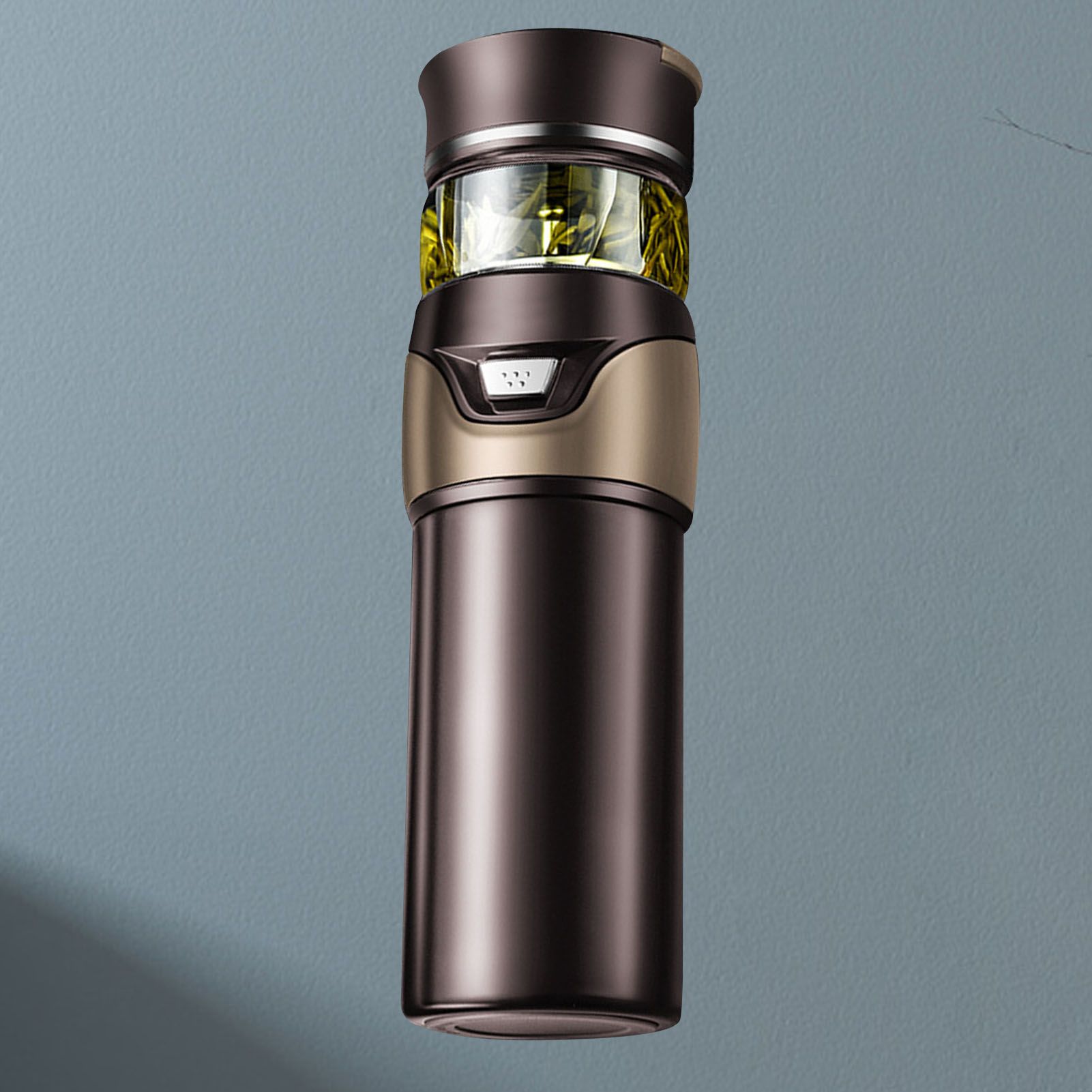 Tea Bottle with Infuser Tea Tumbler Stainless Steel Double Layer Insulated Cup for Men Daily Office Home Brown — image 6