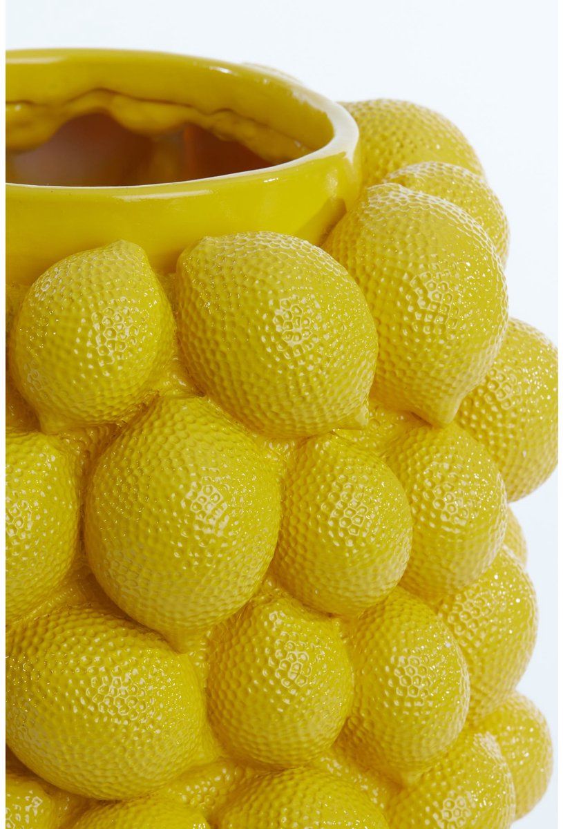 31 cm Yellow Lemon-Shaped Decorative Flower Vase, Botanical Home Decor — image 4