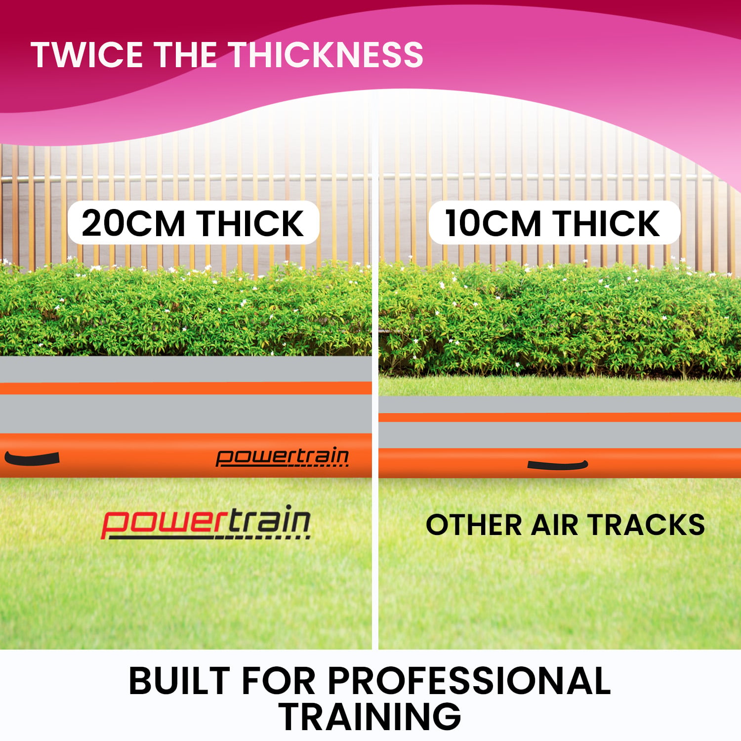 Powertrain Airtrack 20cm Thick 3m x 1m Inflatable Gymnastics Tumbling Mat Air Track - Orange โ image 6