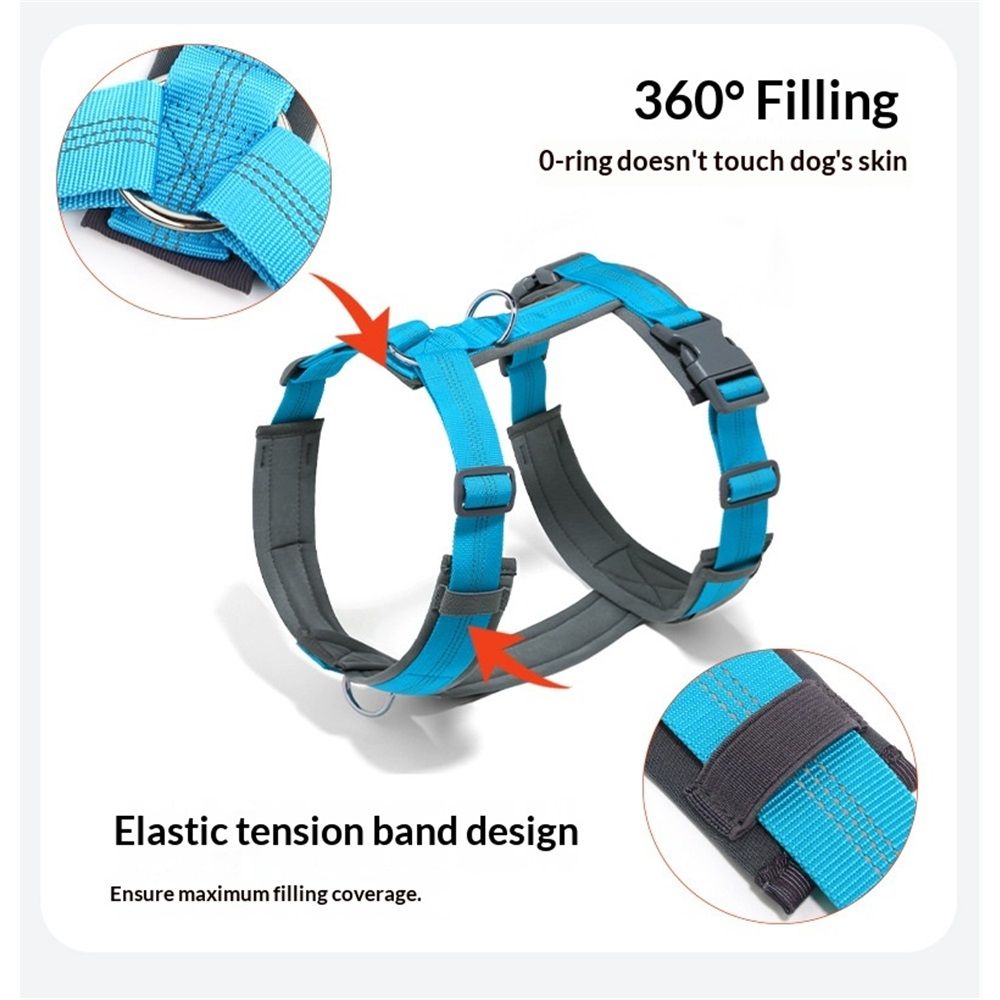 Pet No Pull Dog Harness, Adjustable Nylon Harness with Soft Padding, Reflective and Heavy Duty Dog Harness for Small, Medium, Large Dogs(light blue โ image 4