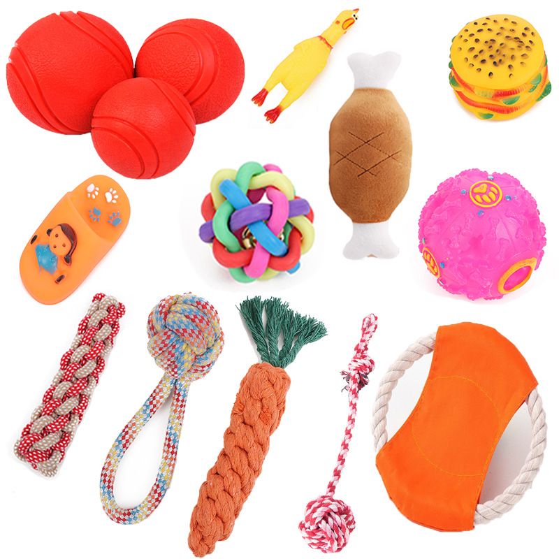 Pet Dog Toy Beika Cotton Rope Knot Carrot Teething Sound shoes + bell ball + bone — image 3