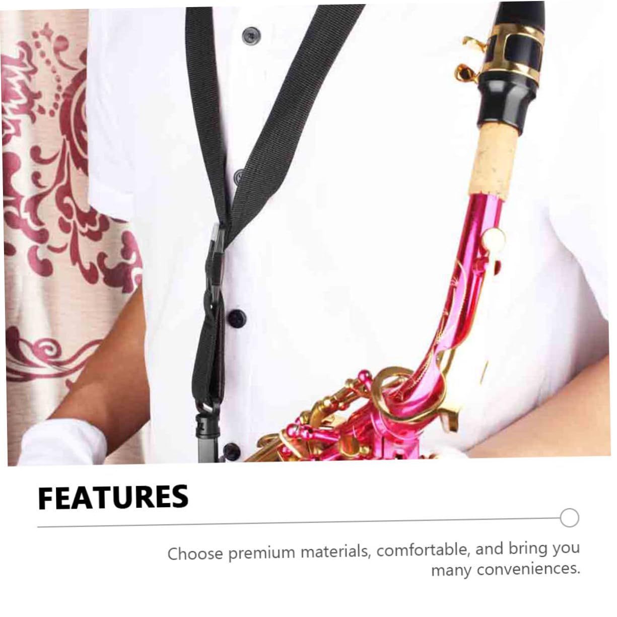 Saxophone Strap Leather Harness Bass Clarinets Neck Belt for Kids Leather Strap Adjustable Strap Leather Waist Belt — image 3