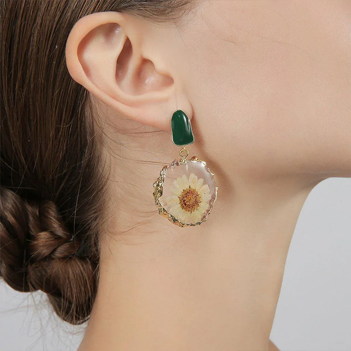 Elegant Handmade Earring Real Dried Flowers High-Grade Fashion Jewelry — image 5