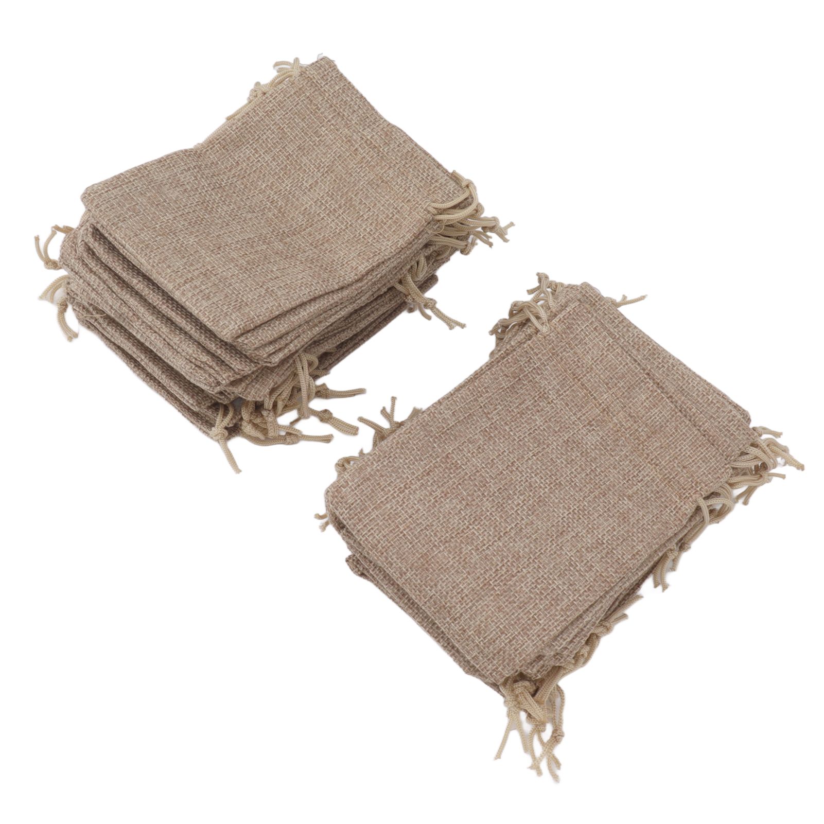 50PCS Burlap Gift Bags with Drawstring Linen Jewelry Pouches Wedding Hessian Jute Bags for Party DIY Craft — image 3