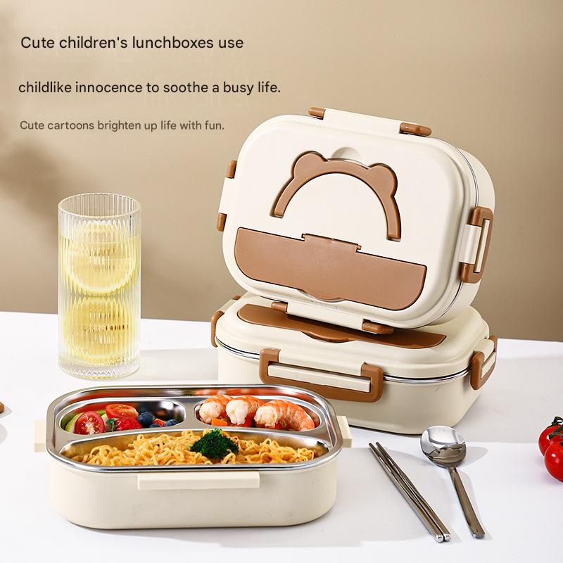 3 Grids 316 Stainless Steel Insulated Lunch Box with Compartments Large Capacity Bento Box with Insulated Bag โ image 5