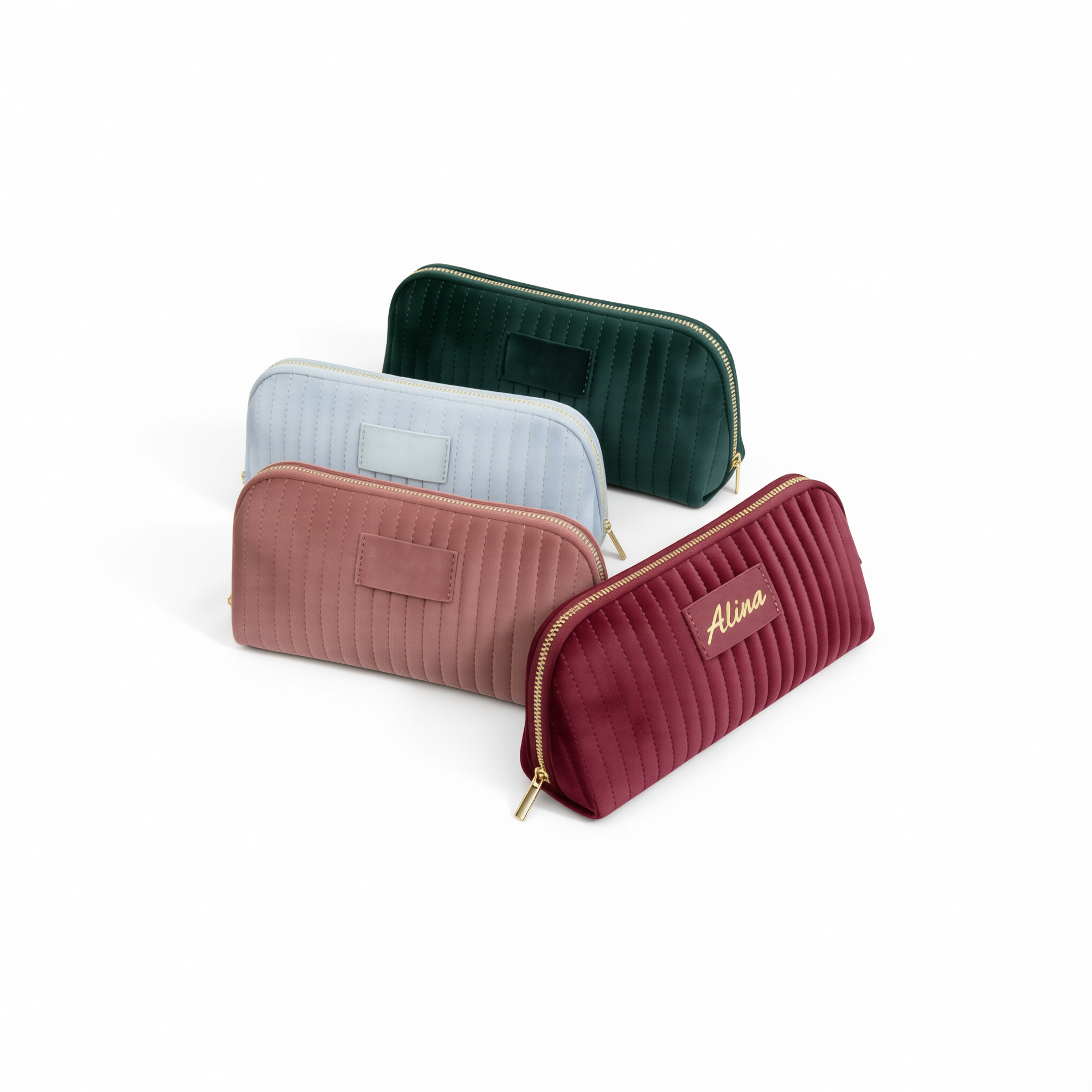Great Velvet Travel Storage Bag Makeup Organizer Olive green โ image 2