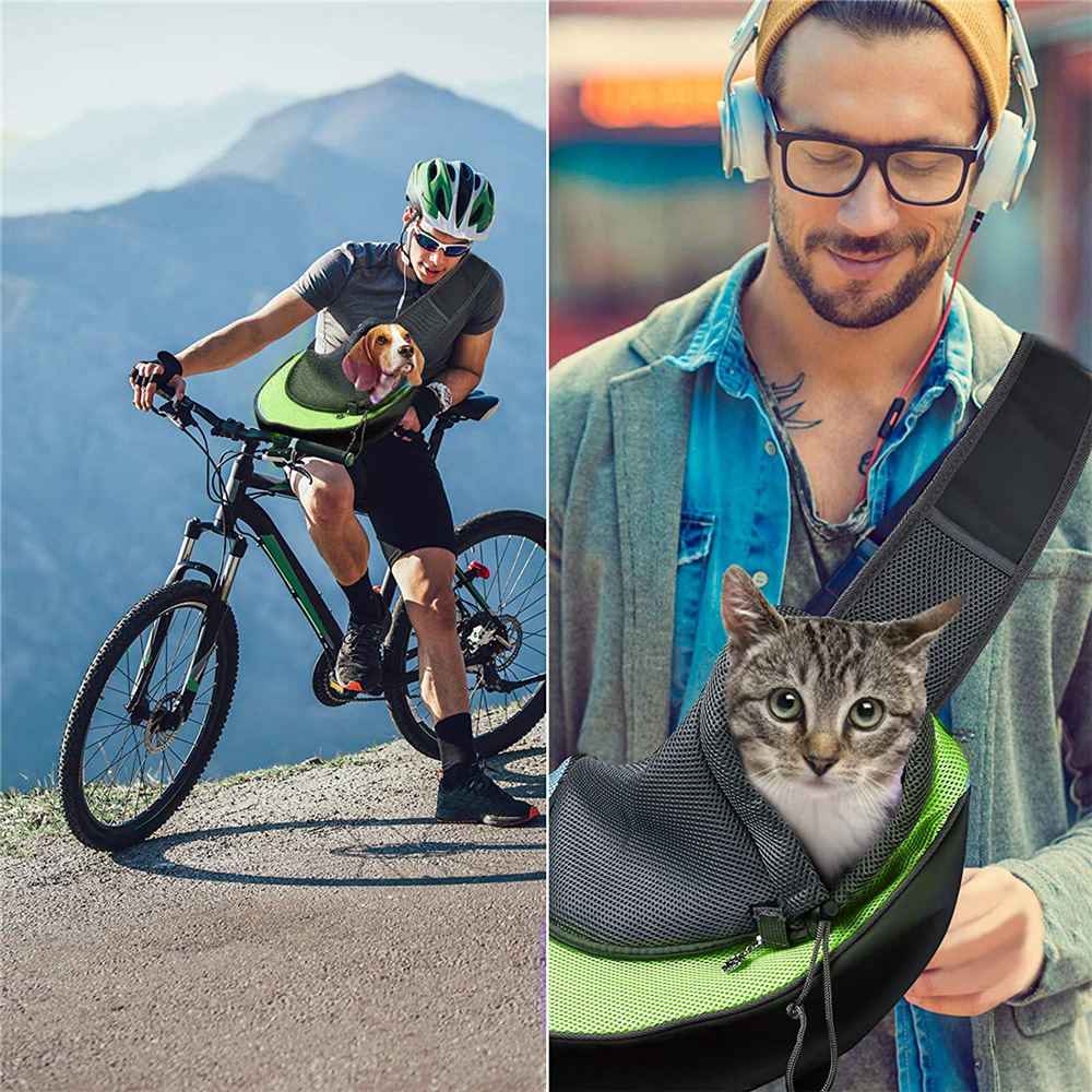Black Hands-Free Pet Chest Carrier - Breathable Mesh Crossbody Bag for Dogs & Cats within 5KG โ image 3