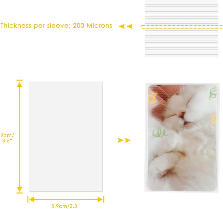 100 Packs Photocard Sleeves, 200Microns Kpop (Unsealable) — image 2