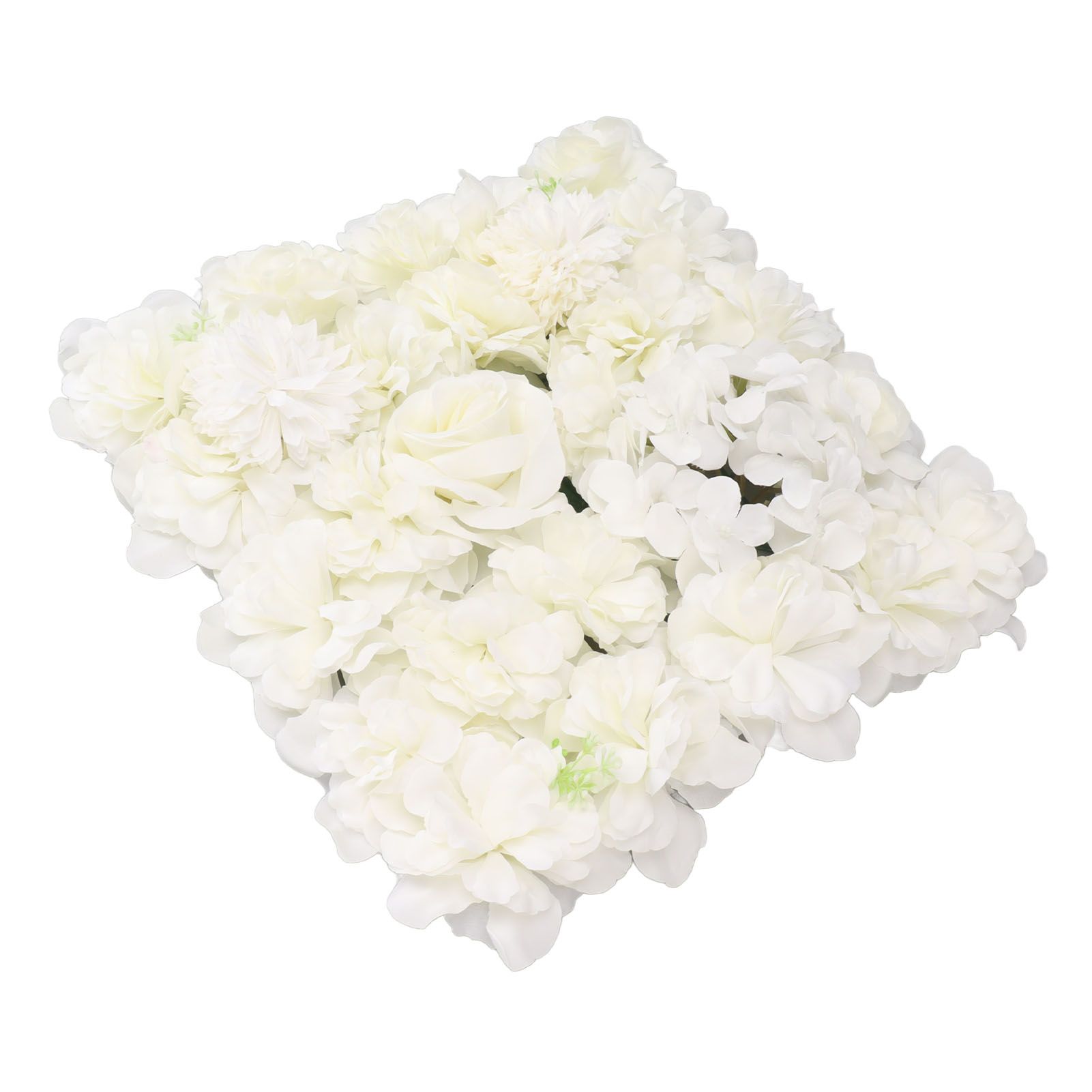 Artificial Flower Wall Panels Simulation Silk Rose Flower Wall Decor for Wedding Party Stage Background Backdrop 15x15in White โ image 5