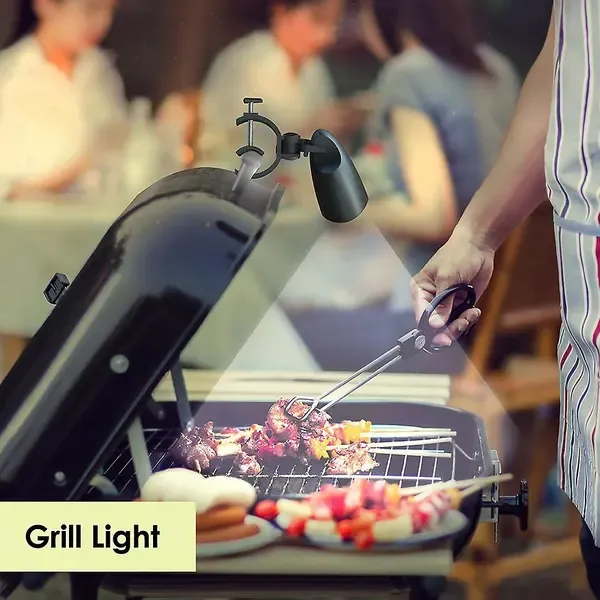 Grill Light With 360 Degree Rotation, Heat Resistant LED Clip On BBQ Light for Grilling, Camping and Outdoor Use, Black — image 2