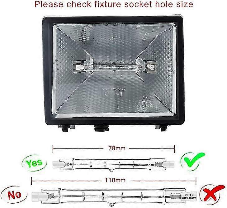 R7s Halogen Bulb Set of 5, 78mm 80w 230v, Dimmable Halogen Rod for Construction Site Floodlights — image 4