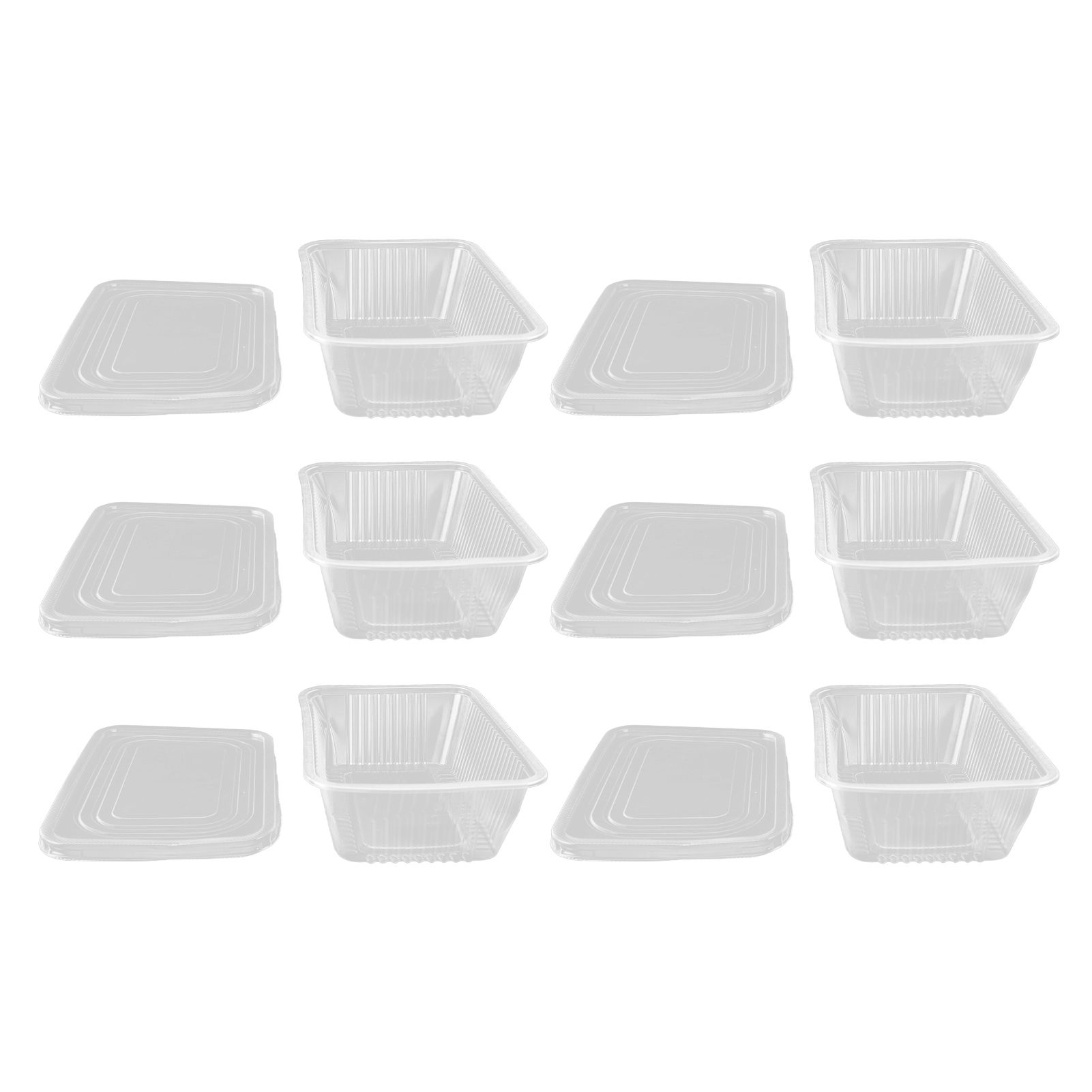 10PCS Disposable Lunch Box Microwavable Disposable Transparent Rectangular Food Container with Lid 750ML โ image 3