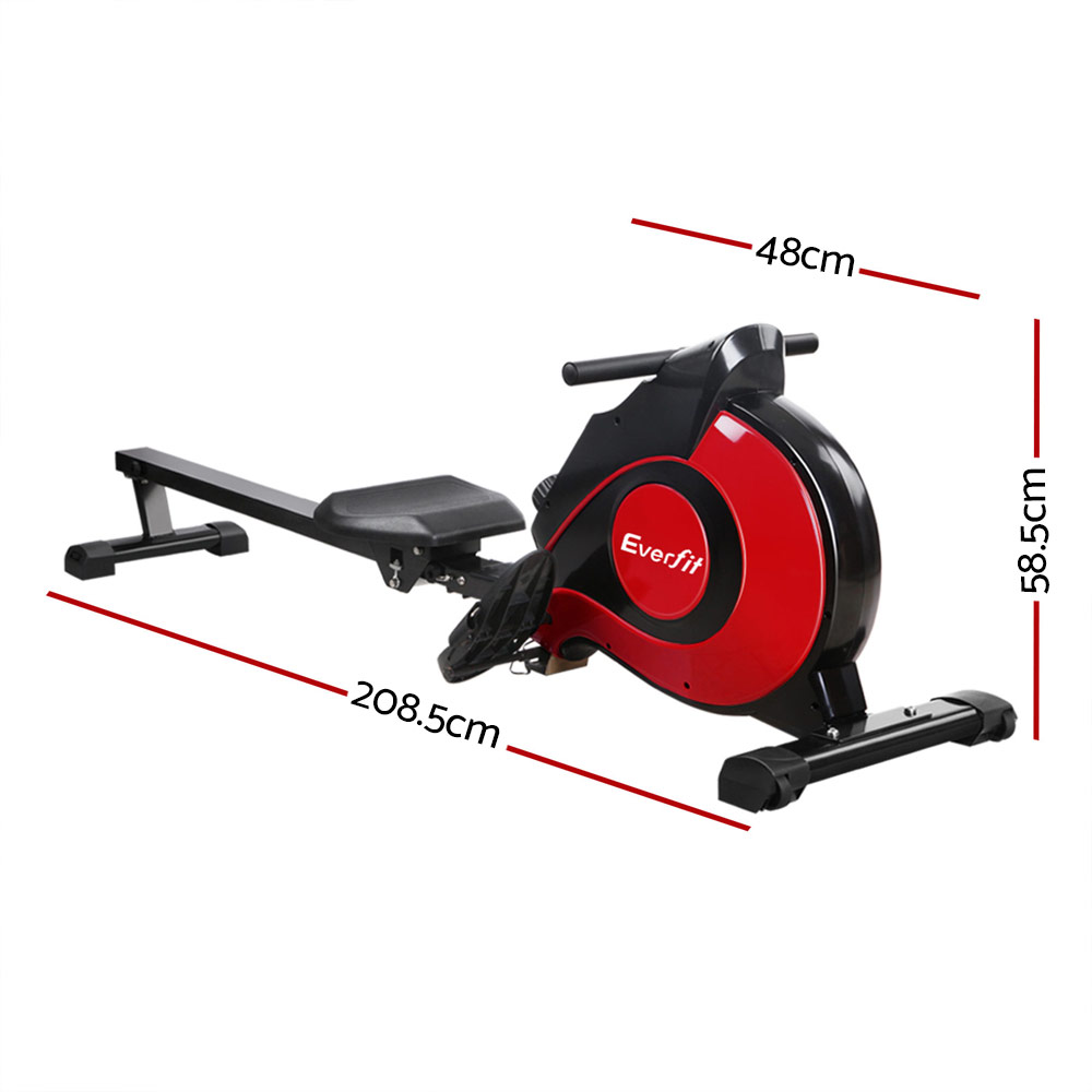 Everfit Rowing Machine Rower Magnetic Resistance Exercise Gym Home Cardio Red — image 2