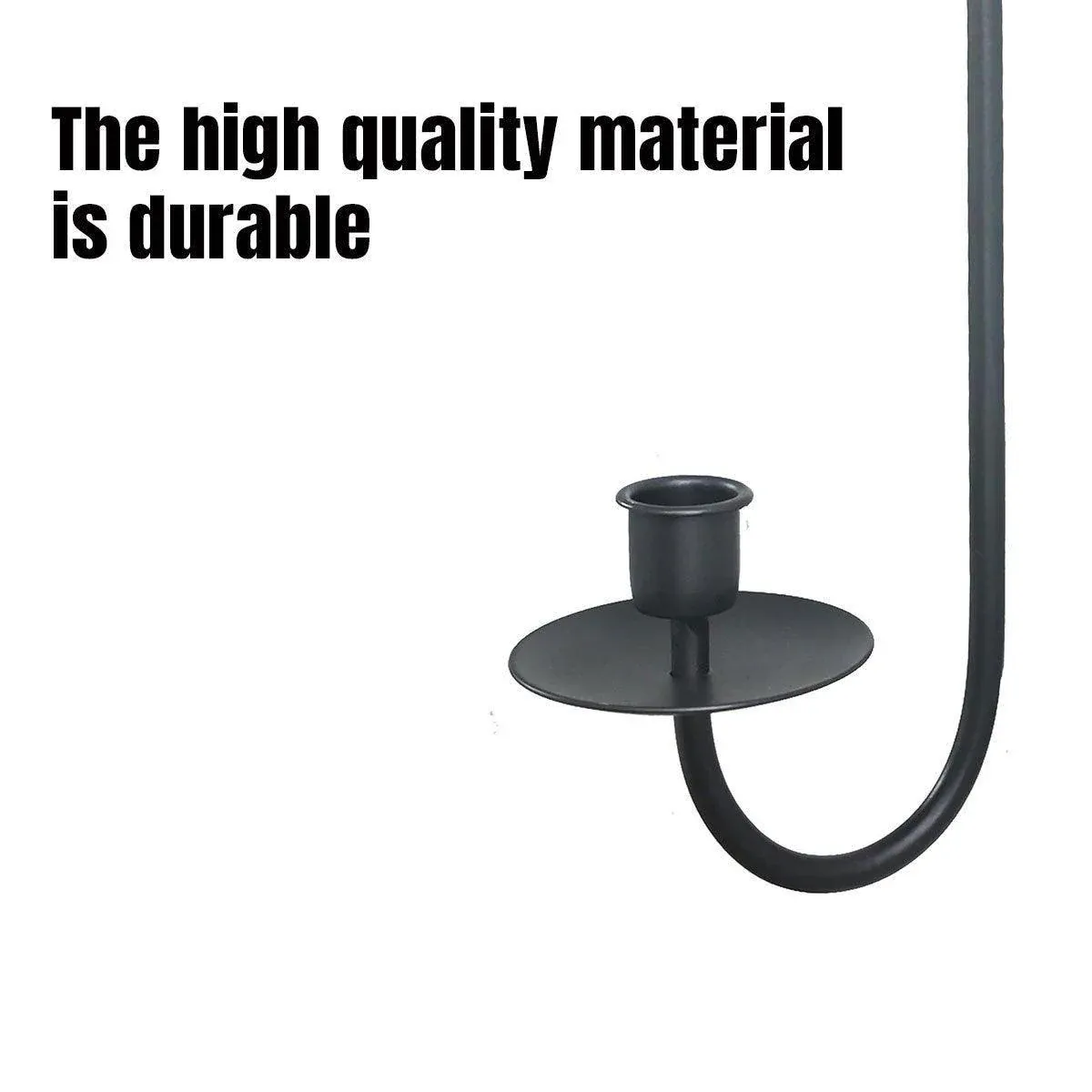 2PCS Black Metal Wall Mounted Iron Candlestick Holder L Shape Modern Home Decor — image 4
