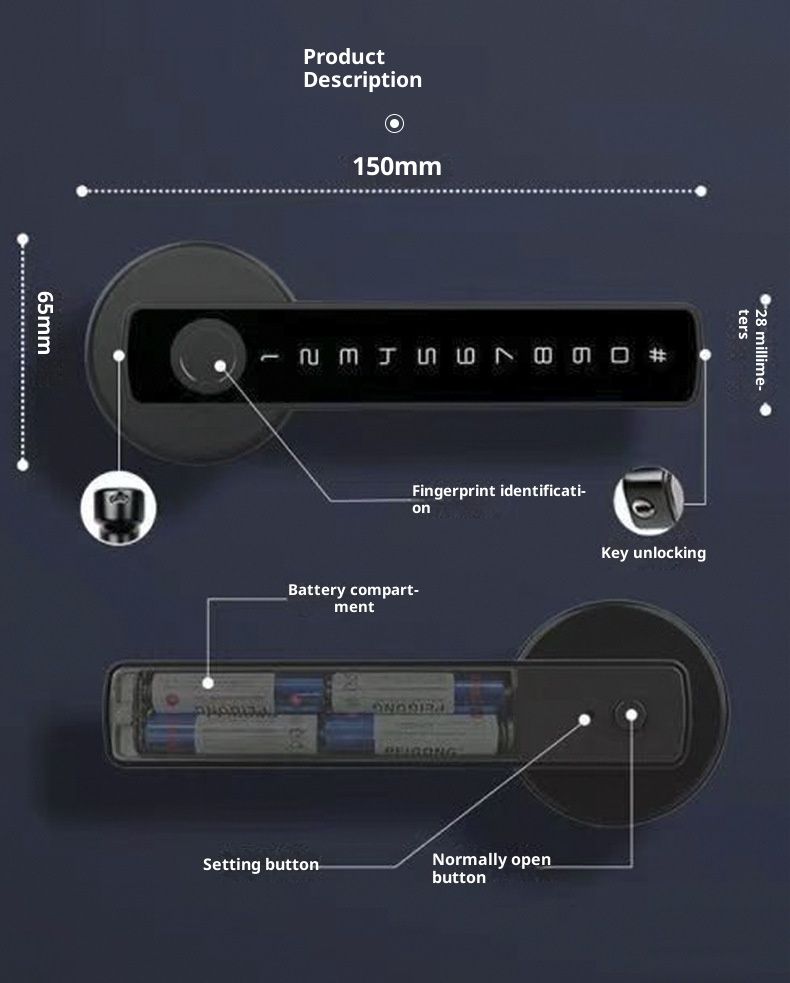 [New] Smart Lock Fingerprint Door Lock,Lock Smart Lock Keyless Entry Door Lock Reader,Home Bedroom Apartment(Black) — image 4