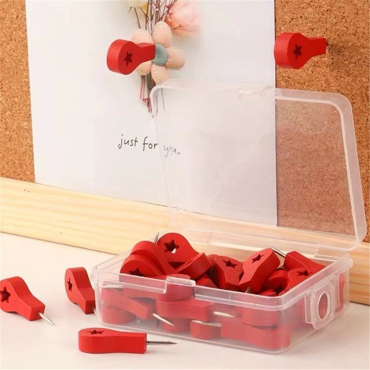 creative Wood Push Pins Decorative Map Thumb Tacks for Travel Hanging Art Picture Photo Tapestry Painting Bulletin Cork Board Cubicle Wall DIY Craft Home โ image 2