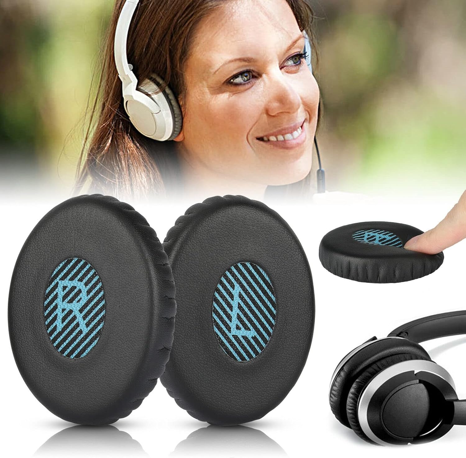 Replacement Ear Pads for Bose Sound True & SoundLink Wireless Headphones Memory Foam On-Ear Headphone Earpads Cushions for Bose OE2 OE2i — image 3