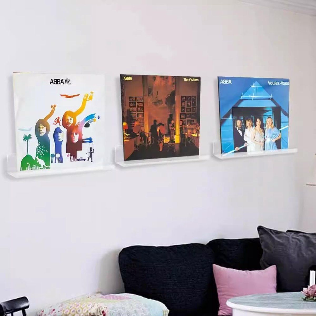 8-Pack Clear Acrylic Wall-Mount Record Display Shelves for Vinyl Albums, CDs and Photos — image 3