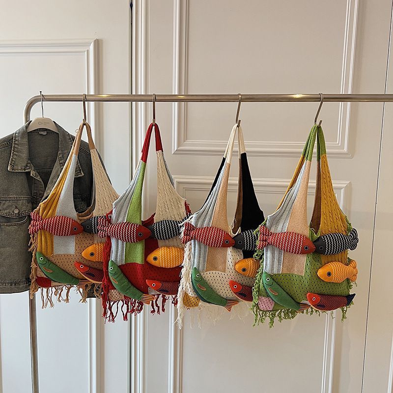 Khaki Spliced Hand Tote Bag — image 5