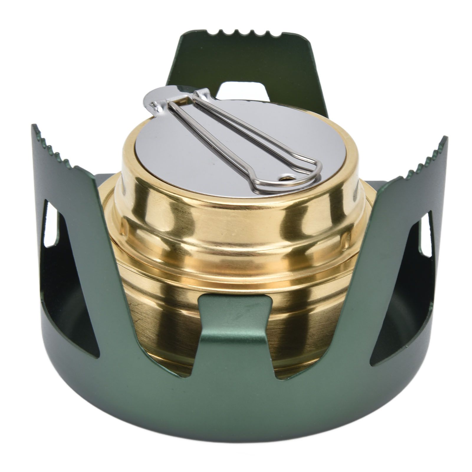 Camping Stove Windproof Vaporizable Portable Liquid Spirit Stove with Stand for Outdoor CampingGreen — image 3
