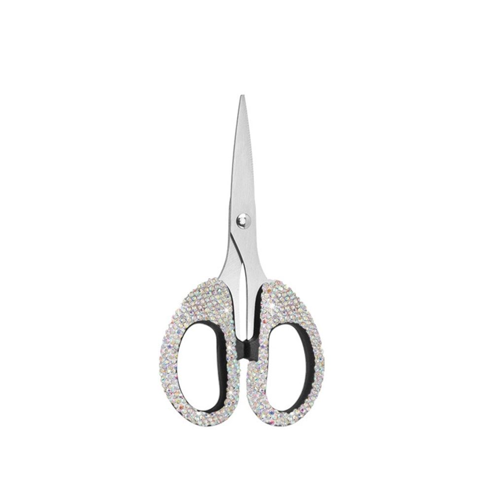 2pcs Glittering scissors - stainless steel cute white scissors sharp blade Paper Cuttings tool, suitable for school, family and handicraft