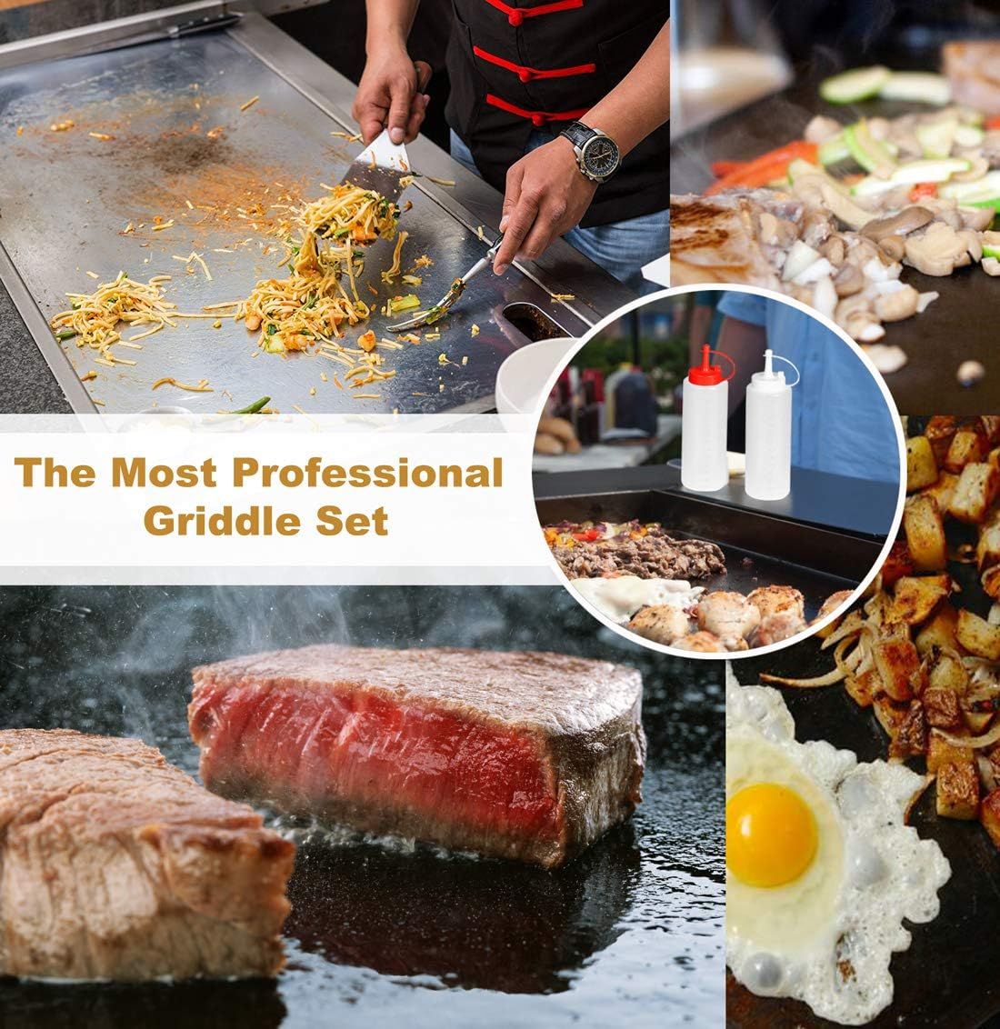 8pcs Professional Griddle Accessories Kit - Heavy Duty Stainless Steel Grill Spatula Set for Grill Griddle Hibachi Flat Top Outdoor Cooking - Great Grill Gift — image 6
