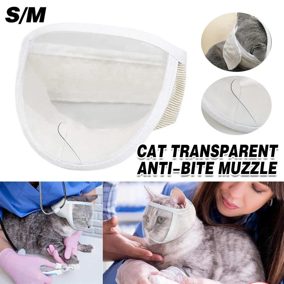 Breathable Pet Headgear Clear Cat Dog Mask Anti Bite Scratch Protective Gear - M — image 2