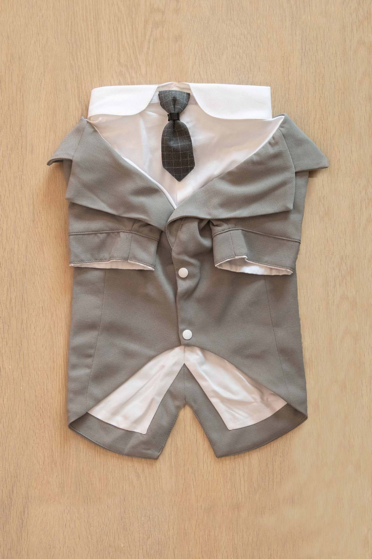 Pet Suit Dog Tuxedo Wedding little tail Polyester Light gray 2XL