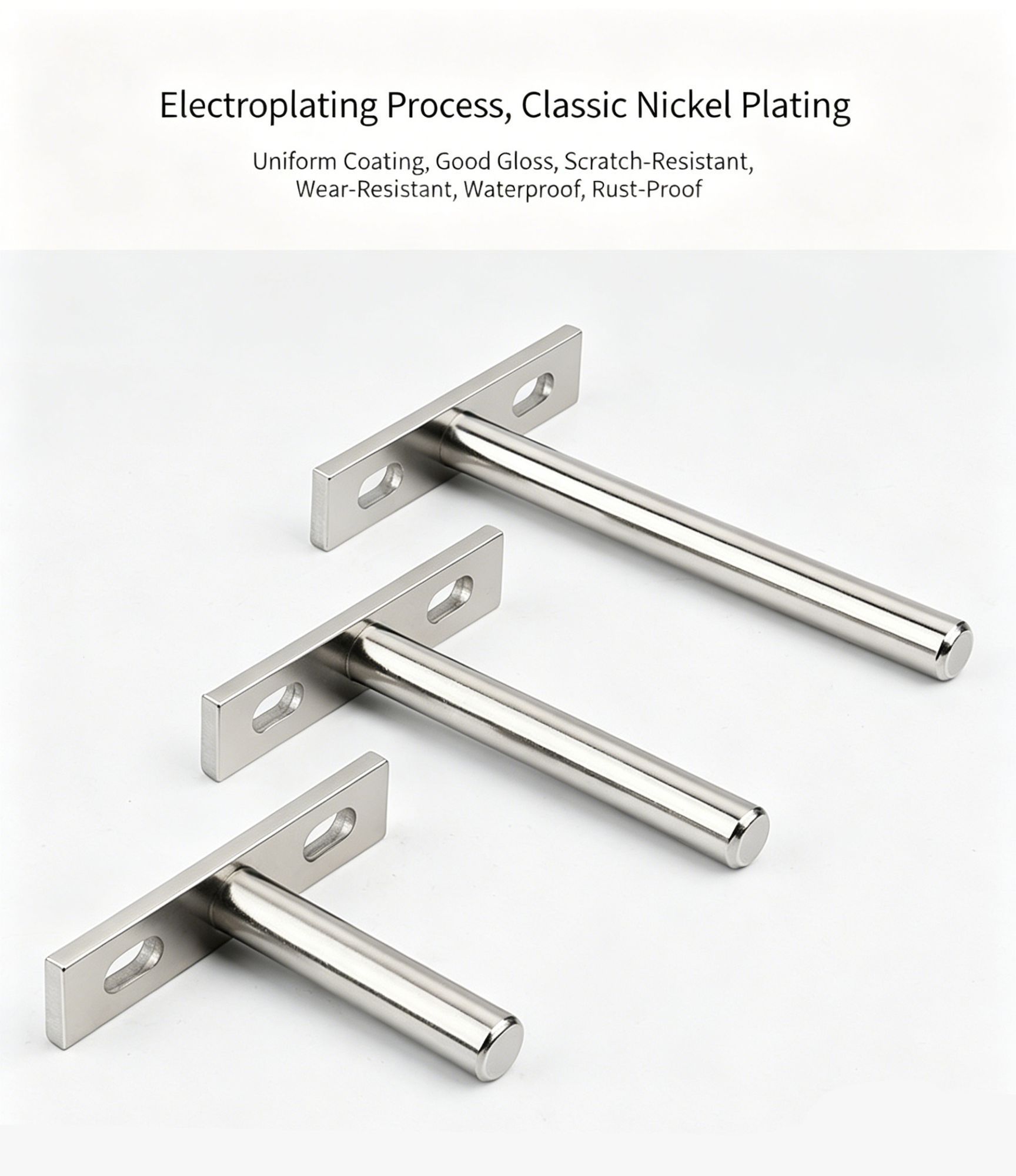 2" Nickel Hidden T Shelf Bracket 6Pcs w/ 5x60&5x80 Screws — image 5