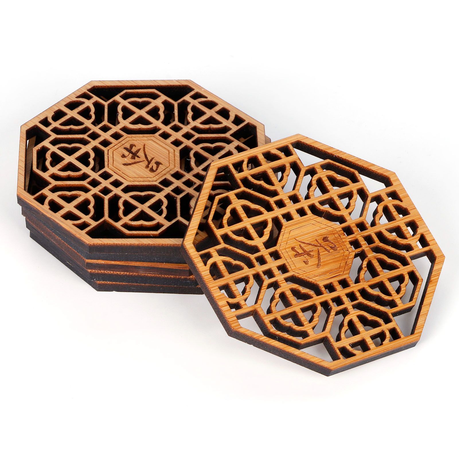 6PCS Bamboo Coaster Teacup Mat AntiScald Heat Insulation Pad Tea Ceremony Supplies(Type 1 ) — image 5