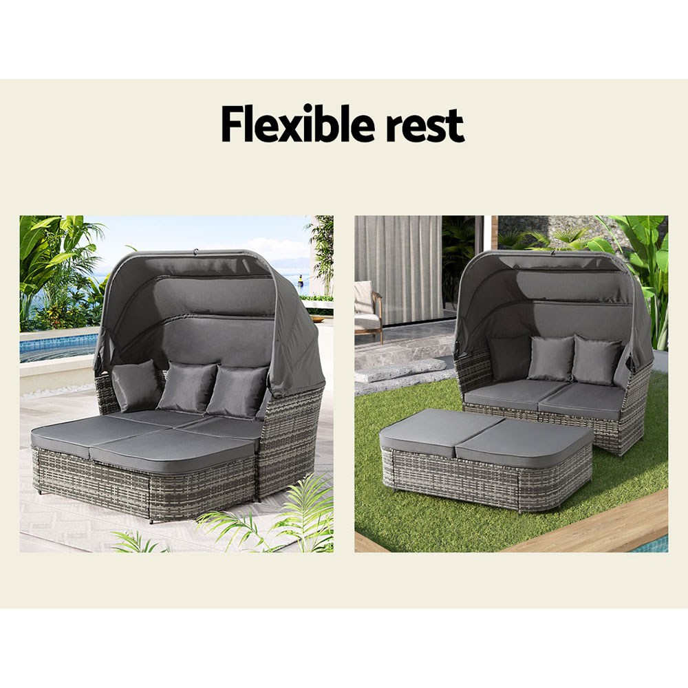 Gardeon Outdoor Sun Lounge Setting Patio Furniture Wicker Sofa Garden Day Bed — image 5