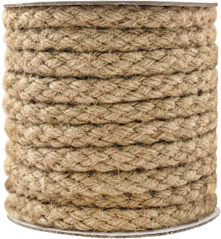 Braided Jute Rope, 25 Feet 11mm Thick Twine Rope for Crafting, Cat Scratching, Gardening, Bundling, Farmhouse Decor, Home Decor β image 6
