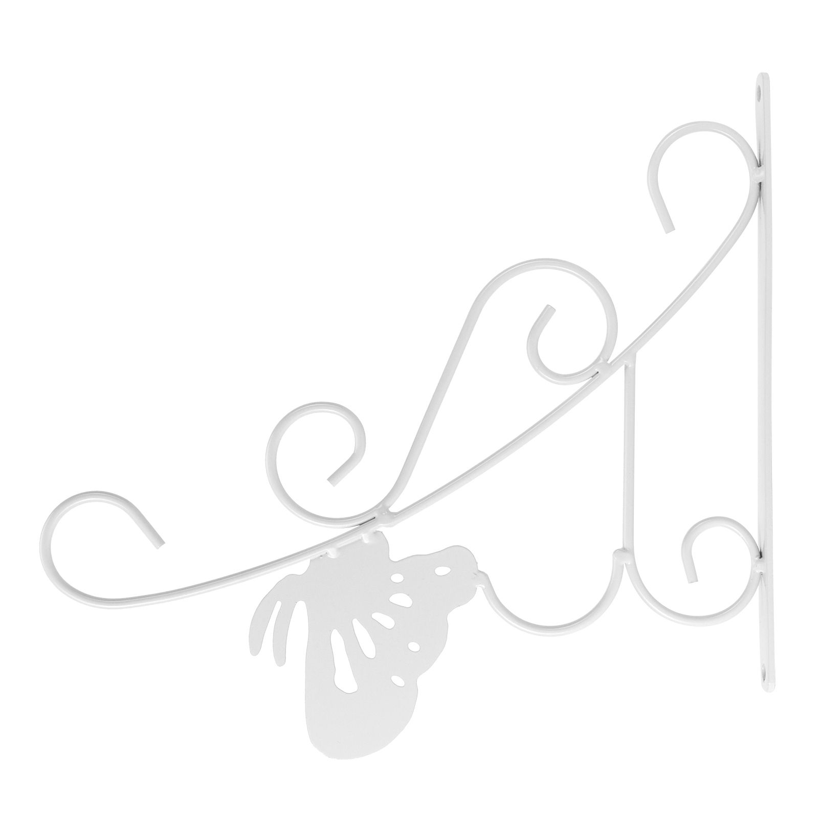 Flower Pot Hanging Hook European Style Wrought Iron Plants Hanger for Garden Patio Balcony White — image 2