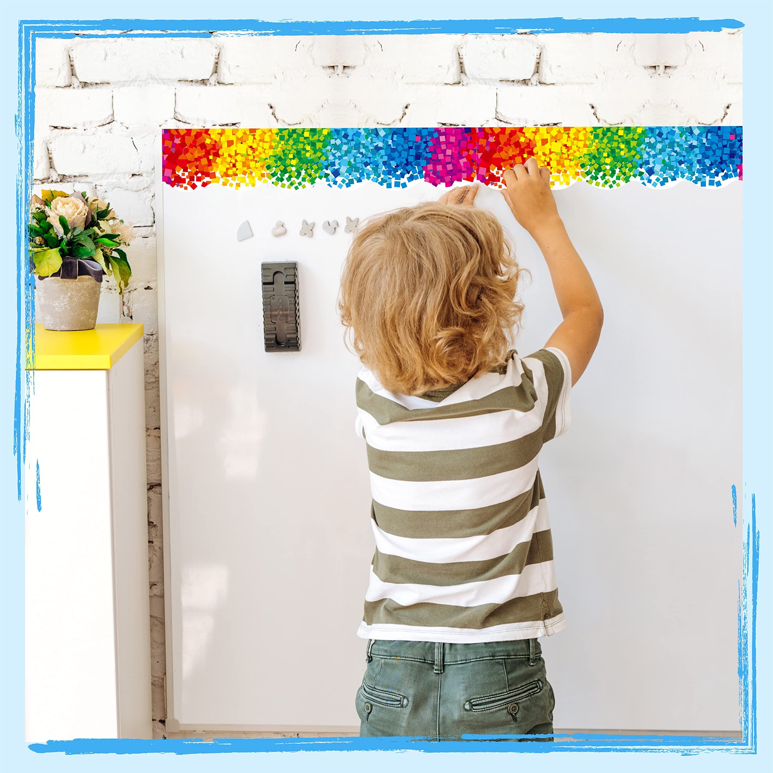 60 Feet Bulletin Board Borders, Confetti Scalloped Rolled Border Trim for School, Classroom & Offices — image 3
