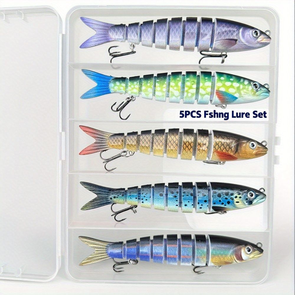 QQNAL5PCS Lure Beginner Set - 7-section sink bait suitable for both fresh and saltwater, stylish swimming style, long-distance casting without breaking the โ image 6