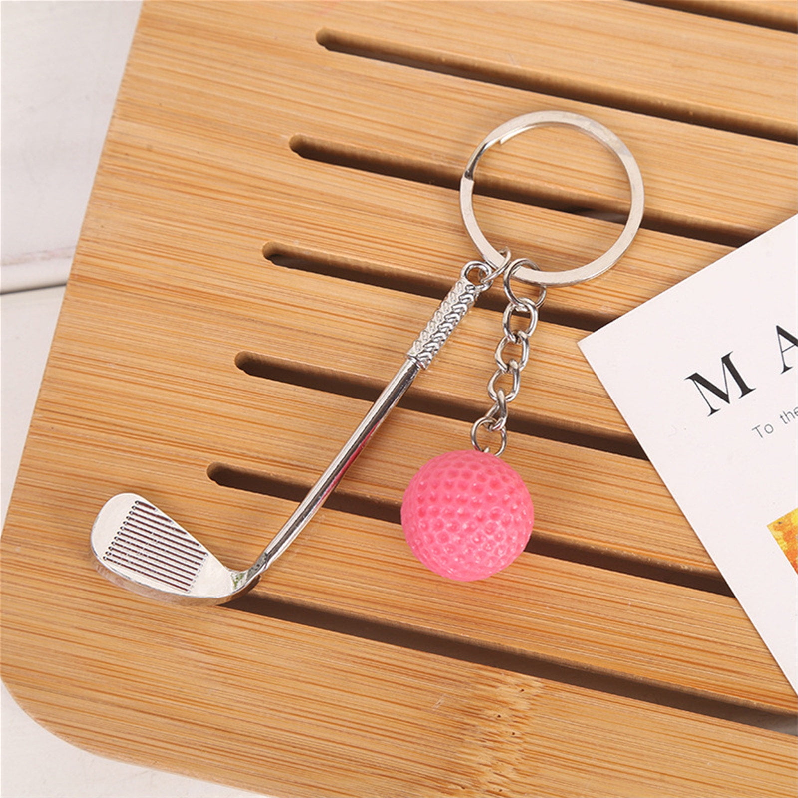 Pendant, Hangs Promotion, Simulation Golf Keychain Bag Pendant Sports Supplies Ball Keychain Red — image 3
