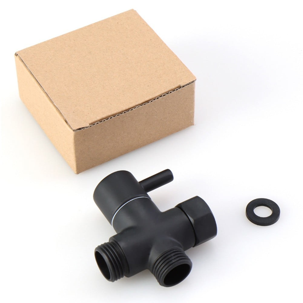 G1/2in 3 Way Brass Diverter Valve T-adapter Converter Black for Shower Head — image 3