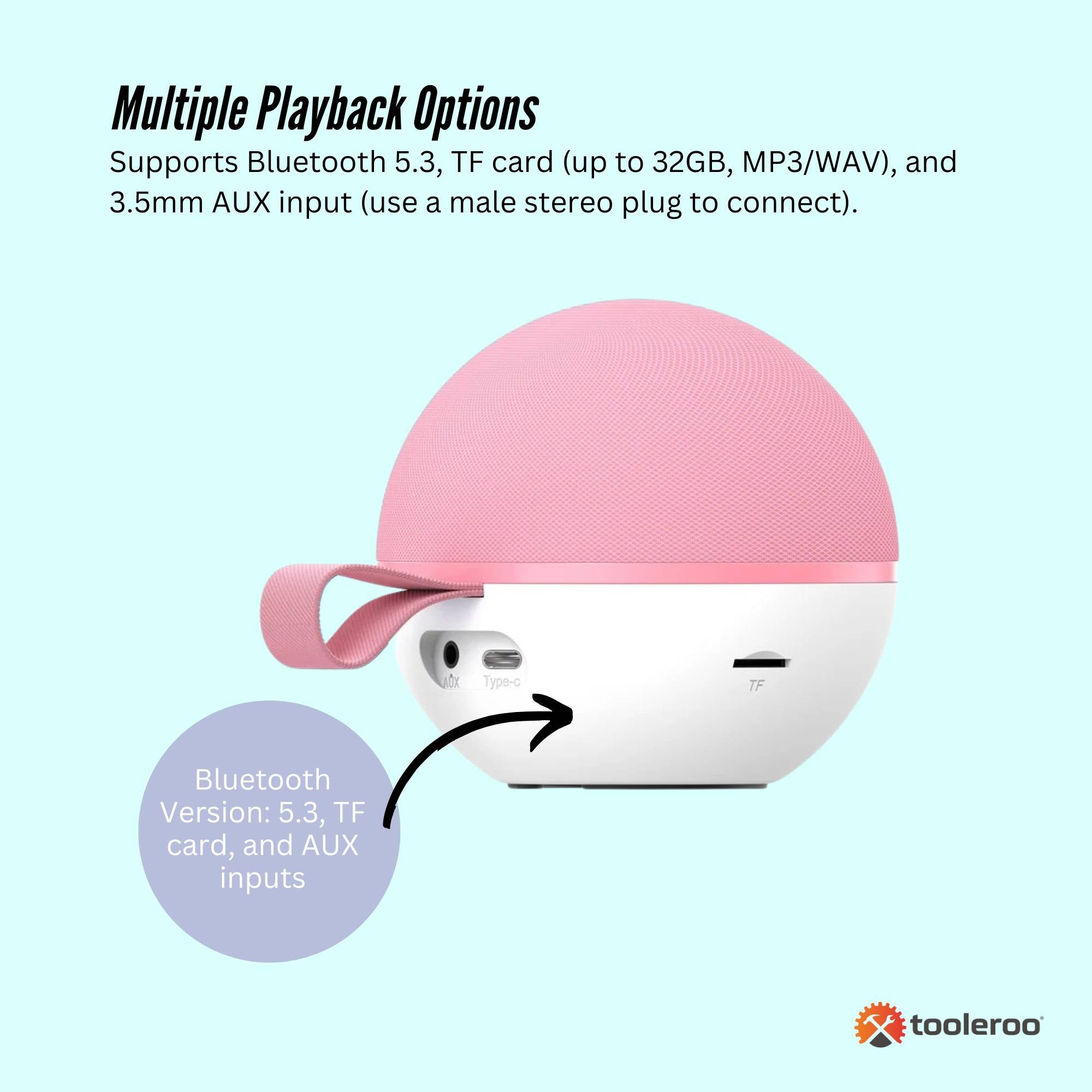 Mini Karaoke Machine and 2x Wireless Microphones Portable Bluetooth Speaker Pink — image 5