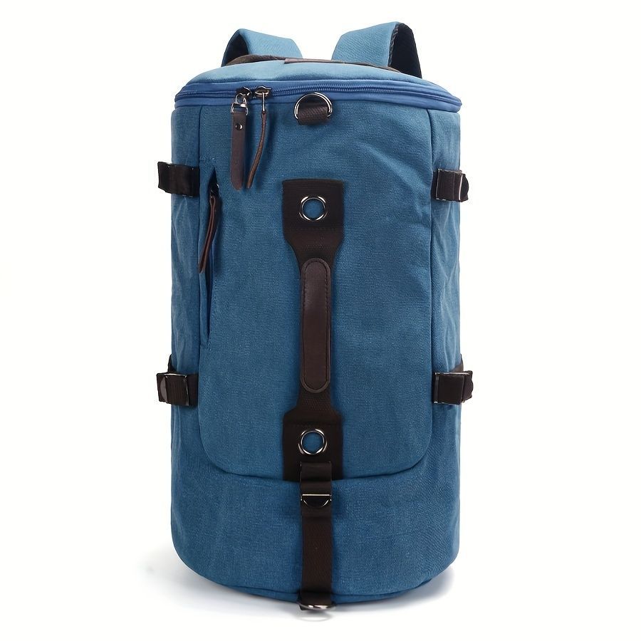Retro Canvas Backpack Duffle Backpack Hybrid Vintage Travel Bag Canvas Laptop - Black - Size M — image 3