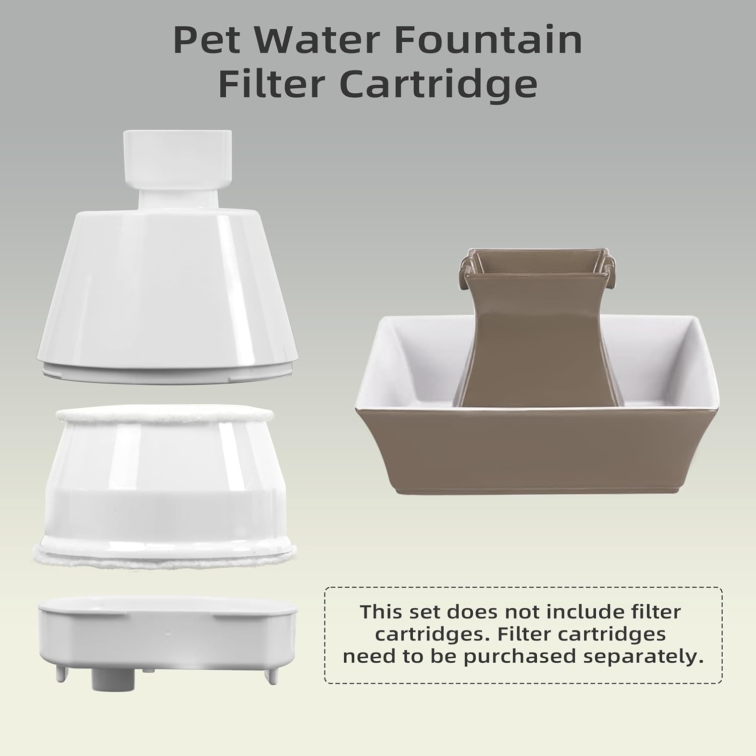 Cat Water Fountain Replacement Filter Housing & Silicone Nozzle Plug Set Pet Water Dispenser, Pet Fountain Parts Accessories (B. 1 Housing+2 Silicone Nozzle — image 4