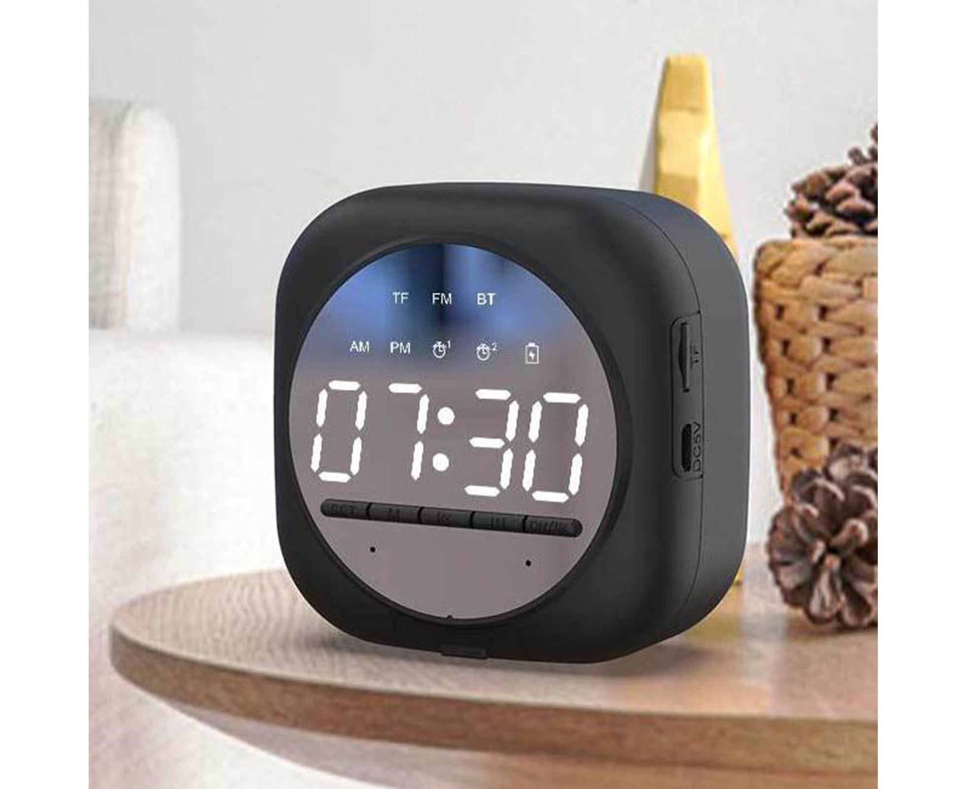 Q12 Bluetooth-compatible 5.0 Multifunctional Alarm Clock Subwoofer Speaker Support TF Card - White โ image 3