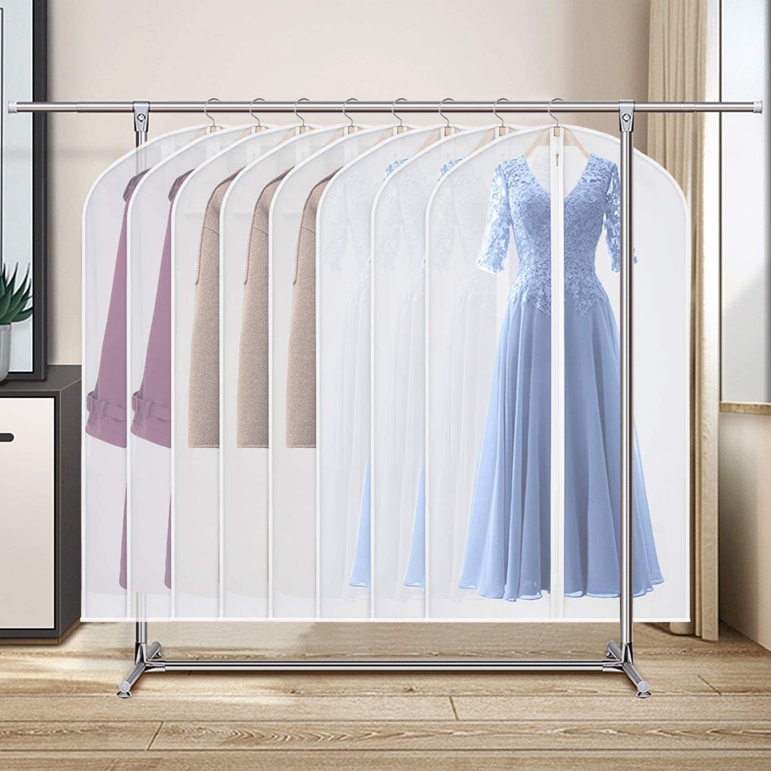 Garment Bags Dress Bag for Storage Dust-Proof Suit Protector Cover Bag with Zipper for Long Dresses, Suit Set of 10 — image 5