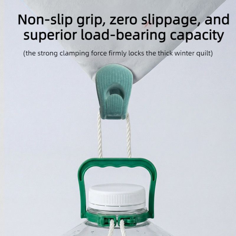 Flocked Needle-Free Quilt Fasteners, Shell Anti-Slip Clips, Duvet Sheet Holder Clips (6-Piece Pack) - Light Green — image 2