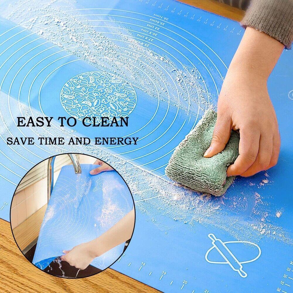 Blue Reusable Non-Stick Silicone Rolling Dough Mat Cake Pastry Baking Fondant Sheet - 40*30cm โ image 5