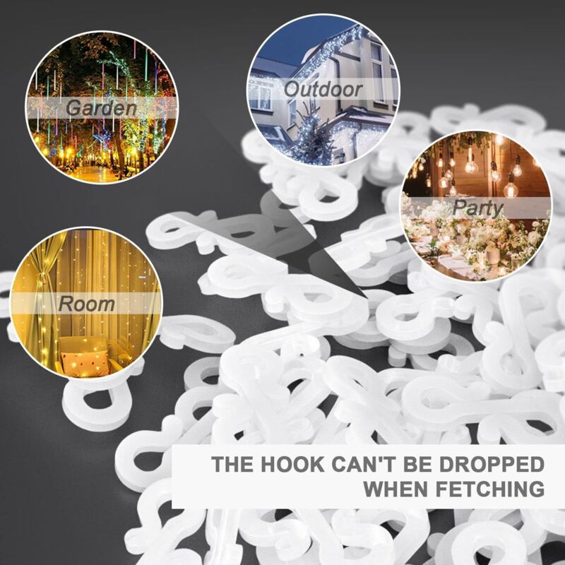 100 pcs Mini Black White Plastic Gutter Hooks With Shape Clip Outdoor Light Hooks For Wedding Christmas Halloween โ image 4