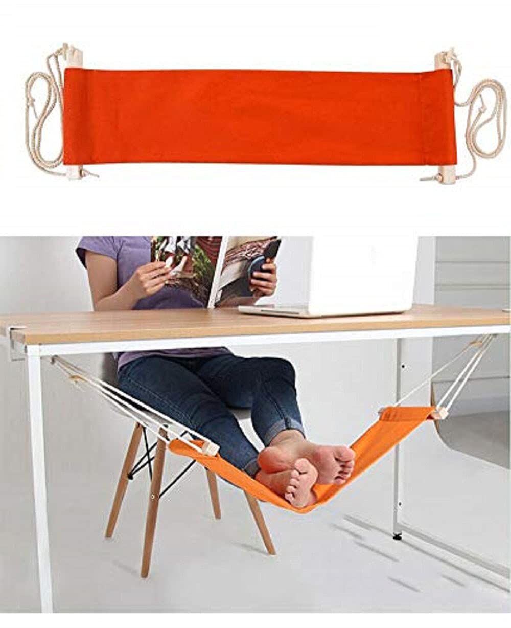 Home-organizer Portable Adjustable Foot Hammock for Corner Desk Office Foot Rest Mini Under Desk Foot Rest Hammock for Home — image 2